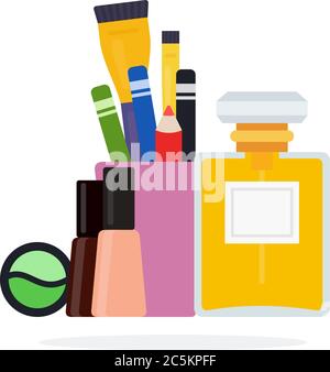 Makeup set vector icon flat isolated illustration Stock Vector