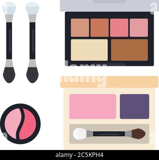 Eye shadows in open cases vector icon flat isolated illustration Stock Vector