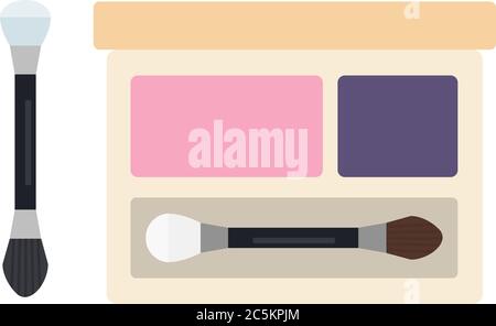 Beautician with blush and shadows vector flat isolated Stock Vector