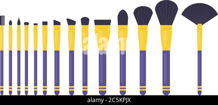 Makeup brushes set vector icon flat isolated illustration Stock Vector