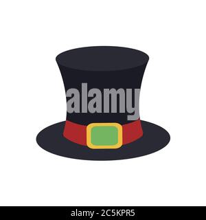 Holiday top hat. Male head cap. Vector illustration in trendy flat style. EPS 10 Stock Vector