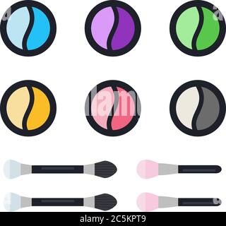 Shadows in round cases with brushes vector icon flat isolated illustration Stock Vector