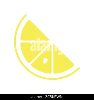 Fresh lemon fruit on white background. Vector illustration in trendy flat style. EPS 10.  Stock Vector