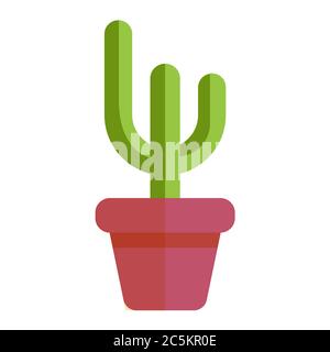 Cactus in a pot on a white background. Vector illustration. EPS 10. Stock Vector