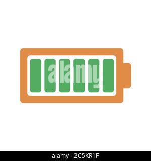 Battery Icon on white background. Vector illustration in trendy flat style. ESP 10. Stock Vector
