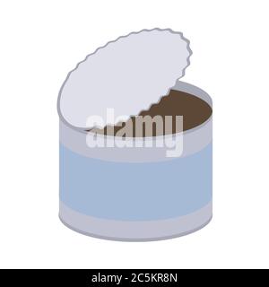 Tin can on white background. Vector illustration in trendy flat style. EPS 10 Stock Vector