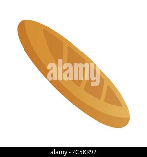 Bread loaf on white background. Vector illustration in trendy flat style. EPS 10. Stock Vector