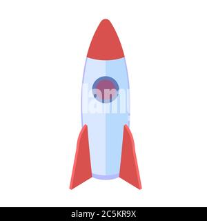 Rocket ship in trendy flat style. Vector illustration. EPS 10. Stock Vector