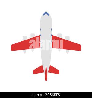 Airplane flying on white background. Vector illustration in trendy flat style. EPS 10 Stock Vector