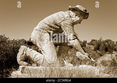 Claude Chana 1811-1882 monument in Old Town Auburn, California, USA (Artist-Dr. Kenneth Fox) Stock Photo