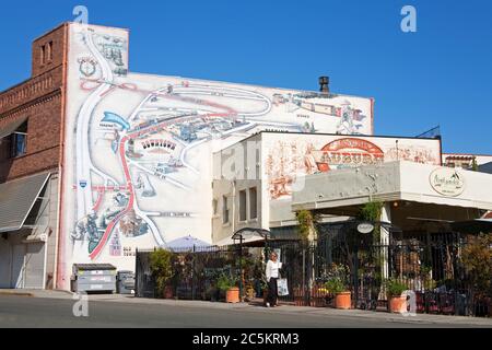 Mural on store in Auburn, California, USa Stock Photo