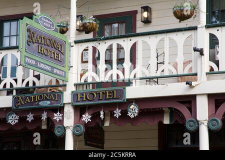 Historic National Hotel in Jamestown, Gold Country, California, USA Stock Photo