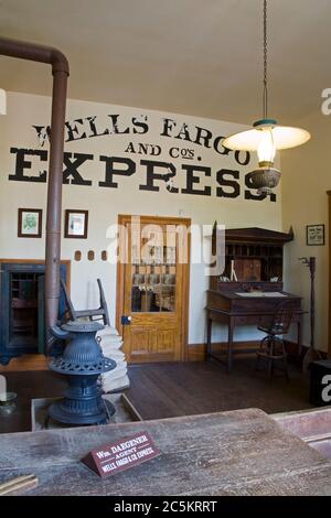 Wells Fargo Bank in the Columbia State Historic Park, California Gold Country, Northern California, USA Stock Photo