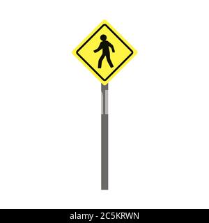 Warning sign on white background. Vector illustration in trendy flat style. EPS 10. Stock Vector