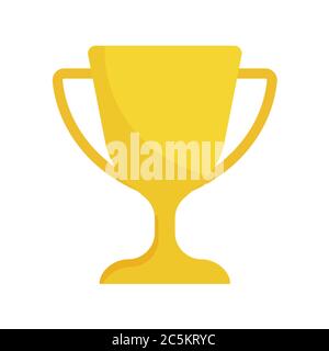 Golden champion cup on white background. Vector illustration in trendy flat style. ESP 10. Stock Vector