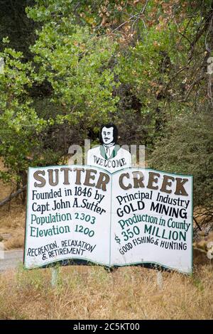 USA, California, Gold Country, Sutter Creek: Former Gold Rush Town ...