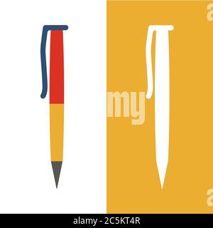 Pen icon isolated on white background. Trendy flat style for graphic design, web-site. Vector illustration EPS 10 Stock Vector