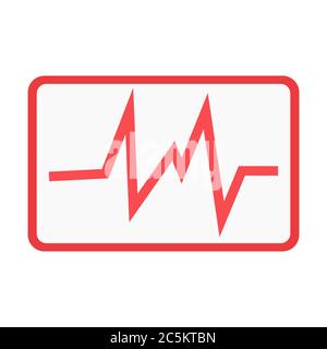 Heartbeat diagram Icon in trendy flat style isolated on white background. Heartbeat diagram symbol for your web site design, logo, app, UI. Vector Stock Vector