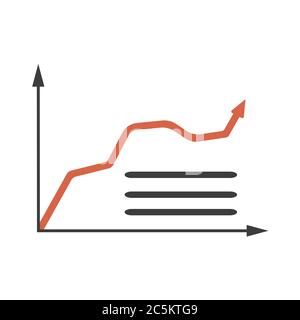 Financial chart on white background. Vector illustration in trendy flat style. ESP 10. Stock Vector