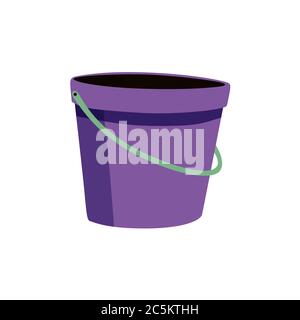Plastic bucket on white background. Vector illustration in trendy flat style. EPS 10 Stock Vector