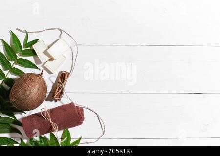 Download Coconut Face Mask On The Brown Colored Surface Consisting Of Some Coconut Milk And Olive Oil When Applied Penetrates The Skin And Exfoliates Deeply F Stock Photo Alamy PSD Mockup Templates