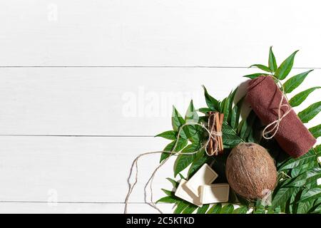 Download Coconut Face Mask On The Brown Colored Surface Consisting Of Some Coconut Milk And Olive Oil When Applied Penetrates The Skin And Exfoliates Deeply F Stock Photo Alamy PSD Mockup Templates