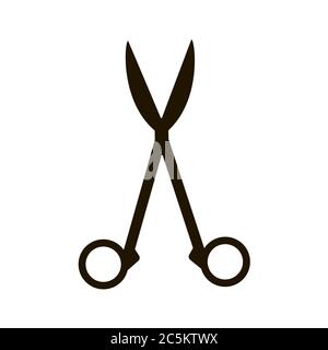 Medical scissor icon on white background. Vector illustration in trendy flat style. EPS 10 Stock Vector