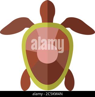 Turtle icon isolated on white background. Sea animal. Colored. Vector symbol. Stock Vector