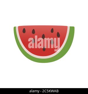 Watermelon on white background. Vector illustration in trendy flat style. EPS 10. Stock Vector