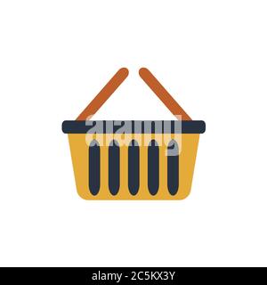 Basket of food on white background. Vector illustration in trendy flat style. EPS 10. Stock Vector