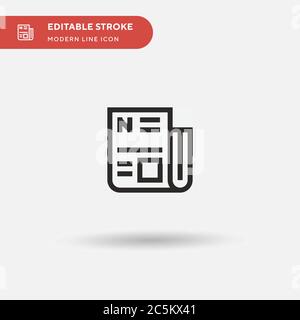 Newspaper Simple vector icon. Illustration symbol design template for web mobile UI element. Perfect color modern pictogram on editable stroke. Newspaper icons for your business project Stock Vector