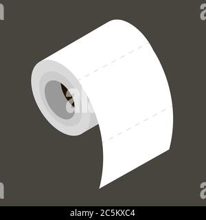 Toilet paper with long shadow. Toilet Paper Colored Vector Illustration. EPS 10. Stock Vector