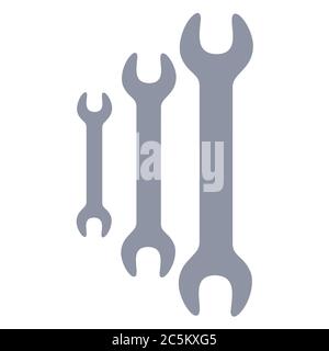 Spanners on white background. Vector illustration in trendy flat style. EPS 10. Stock Vector