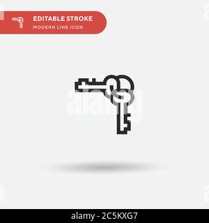 Keys Simple vector icon. Illustration symbol design template for web mobile UI element. Perfect color modern pictogram on editable stroke. Keys icons for your business project Stock Vector