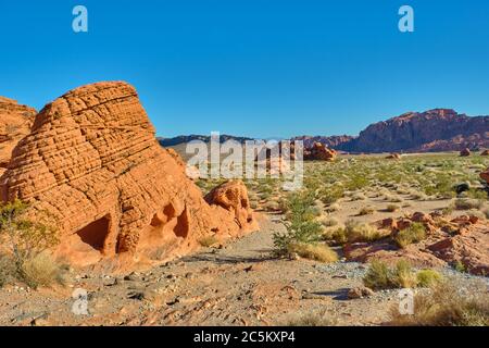 Rock formations in Valley of Fire State park, Nevada, USA Stock Photo