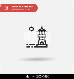 Lighthouse Simple vector icon. Illustration symbol design template for web mobile UI element. Perfect color modern pictogram on editable stroke. Lighthouse icons for your business project Stock Vector