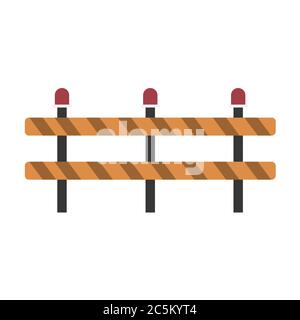 Road repair. Under construction sign on white background. Vector illustration in trendy flat style. EPS 10. Stock Vector