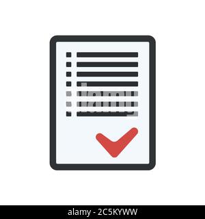 Clipboard checklist Icon isolated on white background. Trendy flat style for graphic design, web-site. Vector illustration EPS 10.  Stock Vector