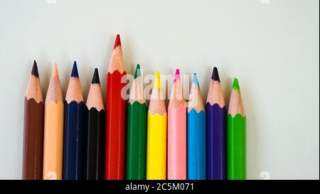 Color pencil with a white background Stock Photo