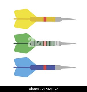 Darts on white background. Vector illustration in trendy flat style. EPS 10.  Stock Vector