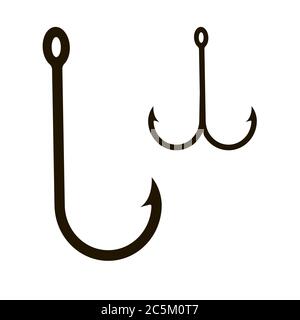 Fishing hook icon on white background. Vector illustration in trendy flat style. EPS 10 Stock Vector