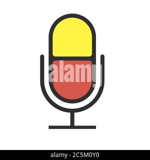 Microphone icon on white background. Vector illustration. EPS 10. Stock Vector