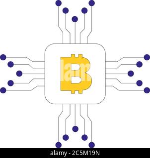 Bitcoin symbol in flat design. Vector Stock Vector