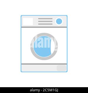 Washing machine on white background. Vector illustration in trendy flat style. EPS 10 Stock Vector