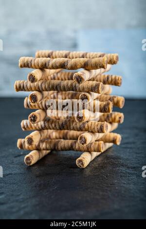 Waffle sticks on a pile Stock Photo