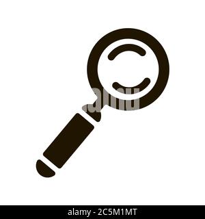 Glass magnifier icon isolated on white background. Stock Vector