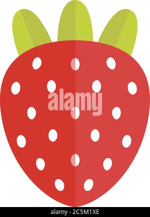 Garden strawberry fruit or strawberries flat color vector icon for food apps and websites. Vector illustration. Stock Vector