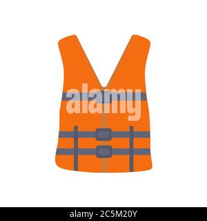 Life Vest on white background. Vector illustration in trendy flat style. EPS 10 Stock Vector