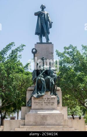 Parque Duarte, located in the very heart of the Colonial City right in front of the church of the Dominicans, in Santo Domingo, in the Dominican Repub Stock Photo