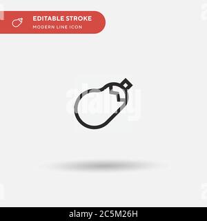 Eggplant Simple vector icon. Illustration symbol design template for web mobile UI element. Perfect color modern pictogram on editable stroke. Eggplant icons for your business project Stock Vector